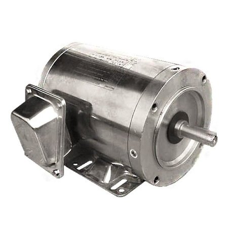 WORLDWIDE ELECTRIC Worldwide Electric SS Washdown Duty Motor WSSNV12-18-56CRD, TENV, Round-C, 3 PH, 1/2 HP, 1800 RPM WSSNV12-18-56CRD